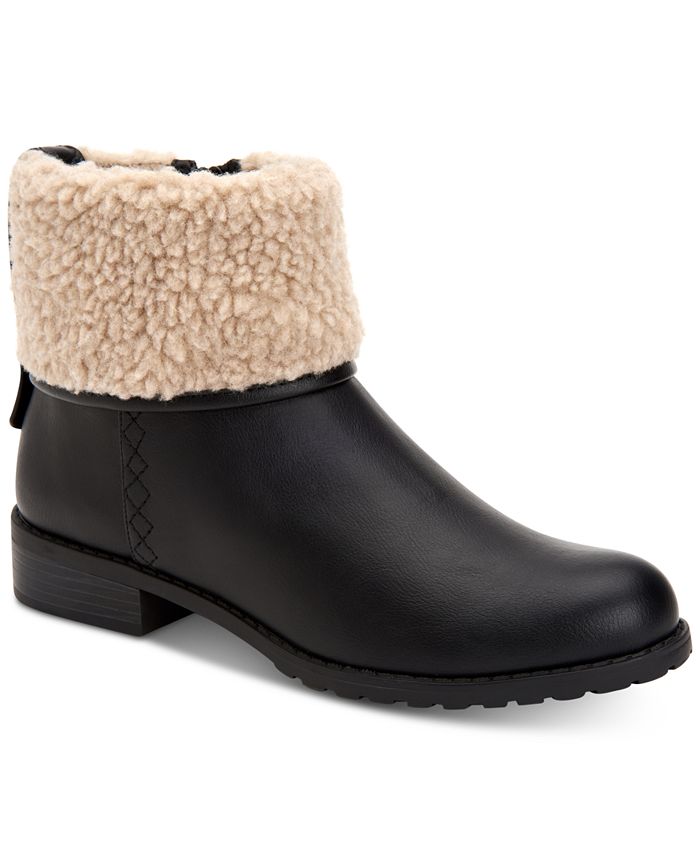 Botas de cano curto femininas Bettey da Style &amp; Co, pretas, tamanho 7,5 M
