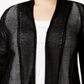 Cardigan leve feminino Alfani com ponto misto, preto, tamanho 2X
