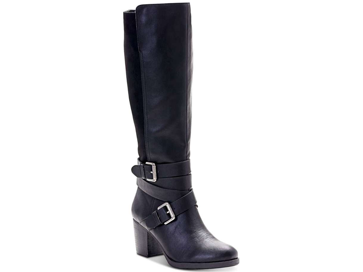Botas de montaria femininas Jomaris de couro, estilo &amp; co, tamanho 11 M, pretas