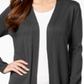 Cardigan feminino com mangas atadas JM Collection, cinza, tamanho X-S