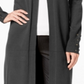 Cardigan feminino com mangas atadas JM Collection, cinza, tamanho X-S