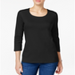 Karen Scott Blusa Feminina Gola Redonda Preta Tamanho X-S