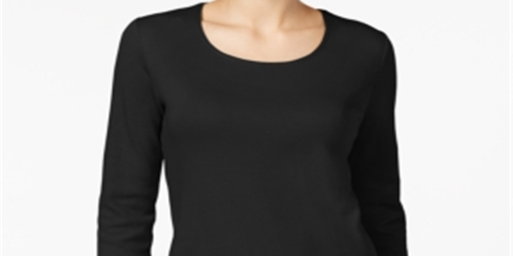 Karen Scott Blusa Feminina Gola Redonda Preta Tamanho X-S
