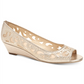 Charter Club Cassiaa Peep Toe Wedge Scarpin Feminino Dourado Tamanho 7 M