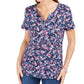 Karen Scott Blusa Henley Estampada Feminina Azul Tamanho P