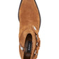 Botas femininas DKNY Mina acolchoadas, bico quadrado, salto bloco, zíper, couro, marrom, tamanho 9 M