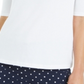 Camiseta feminina Charter Club Supima Cotton com gola simulada, branca, tamanho XX-G