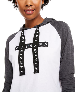 Moletom com capuz manga raglan Modern Lux Junior's Friends, branco, tamanho médio