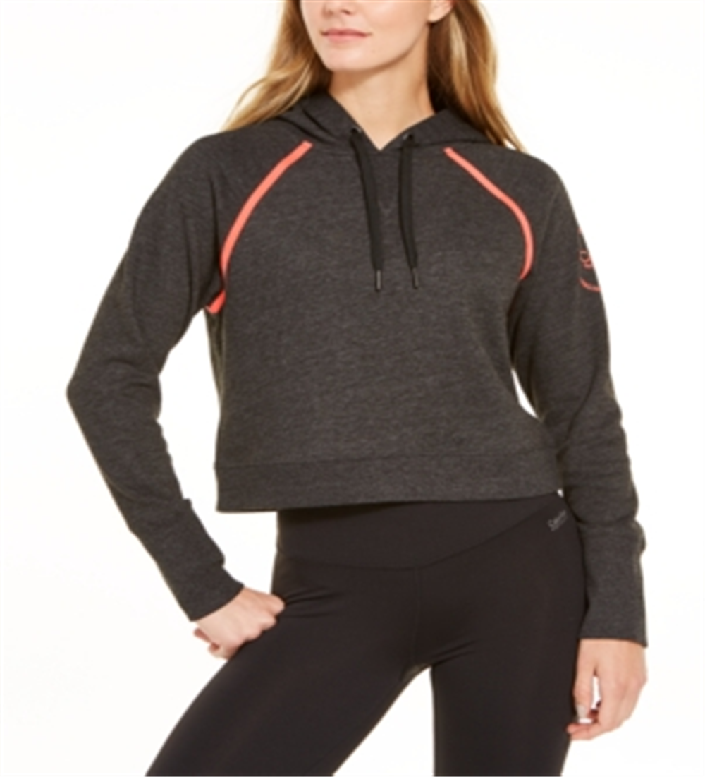 Calvin Klein Moletom com capuz feminino Performance Logo Cinza Tamanho Médio