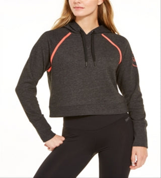 Calvin Klein Moletom com capuz feminino Performance Logo Cinza Tamanho Médio