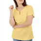Karen Scott Blusa Feminina com Decote Redondo e Manga Curta Amarela Tamanho Médio