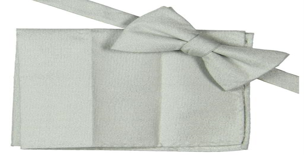 Gravata borboleta metálica masculina Alfani, 2 peças, prateada, tamanho regular