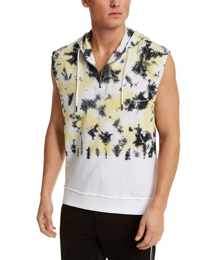 Moletom com capuz masculino INC International Concepts com capuz tie-dye, tamanho X-G, branco