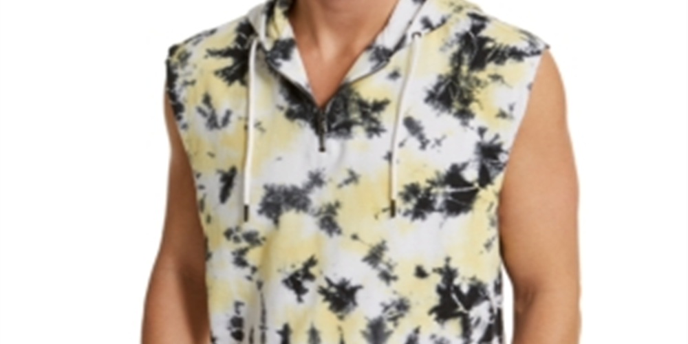 Moletom com capuz masculino INC International Concepts com capuz tie-dye, tamanho X-G, branco