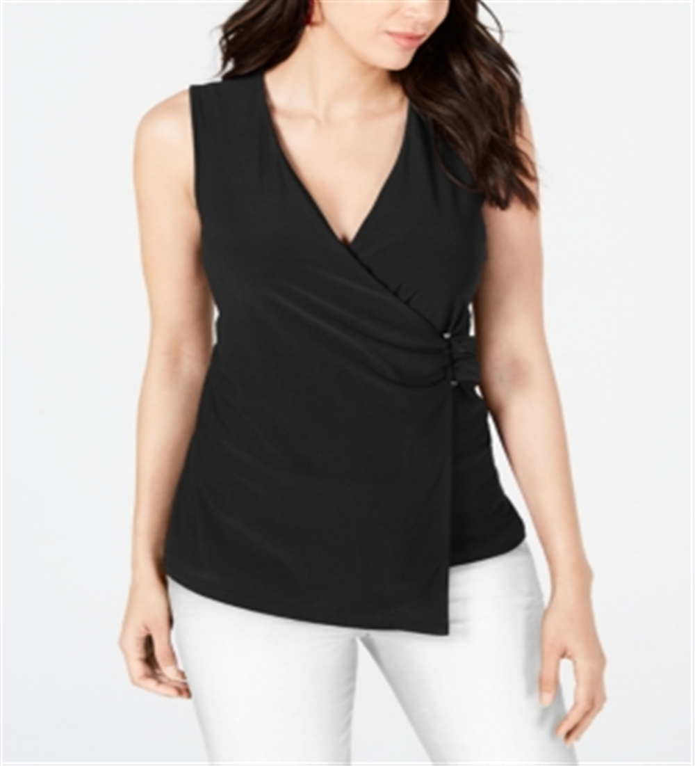 Top assimétrico feminino Alfani, preto, tamanho 2XL