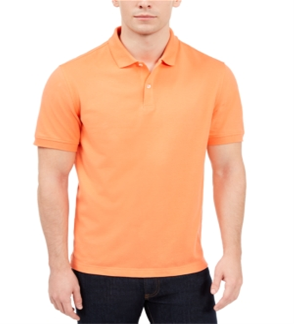 Camisa polo masculina Club Room Classic Fit com botões, laranja, tamanho extragrande