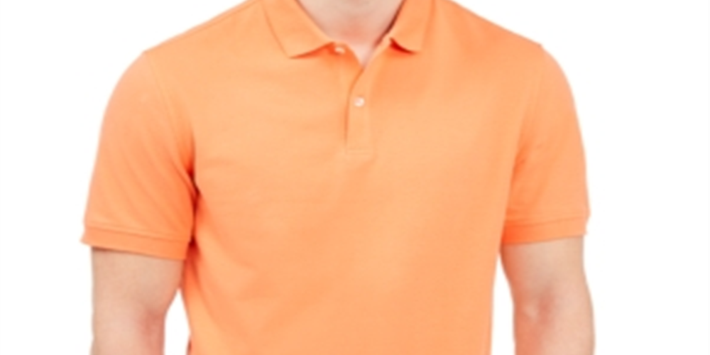 Camisa polo masculina Club Room Classic Fit com botões, laranja, tamanho extragrande