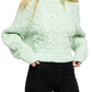 Suéter de malha Merry Go Round feminino da Free People, verde, tamanho pequeno