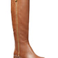Botas de montaria Michael Kors Frenchie de couro femininas, tamanho 5 M, marrom