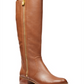 Botas de montaria Michael Kors Frenchie de couro femininas, tamanho 5 M, marrom