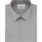 Camisa social masculina Calvin Klein Infinite Color Slim Fit, sem passar, com estampa xadrez elástica, tamanho cinza, 18x34x35