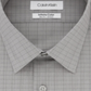 Camisa social masculina Calvin Klein Infinite Color Slim Fit, sem passar, com estampa xadrez elástica, tamanho cinza, 18x34x35