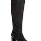 Botas femininas Alfani Nessii Tall Block Heel High, cinza, tamanho 7 M