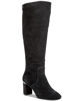 Botas femininas Alfani Nessii Tall Block Heel High, cinza, tamanho 7 M
