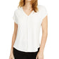 Camiseta feminina com decote em V Bar III, branca, tamanho XX-S