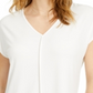 Camiseta feminina com decote em V Bar III, branca, tamanho XX-S