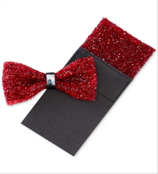 Gravata borboleta masculina Tallia com strass para festa, vermelha, tamanho regular