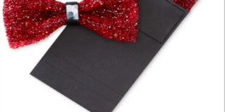 Gravata borboleta masculina Tallia com strass para festa, vermelha, tamanho regular