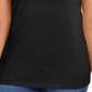 Camiseta feminina Karen Scott de algodão com gola recortada, preta, tamanho GG