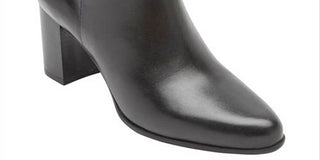 Botas de couro com zíper Rockport Flex Gore Accent Camdyn Block Heel, femininas, pretas, tamanho 8 M