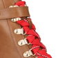 Material Girl Botas femininas com zíper e salto bloco e bico redondo, marrom, tamanho 6,5 M