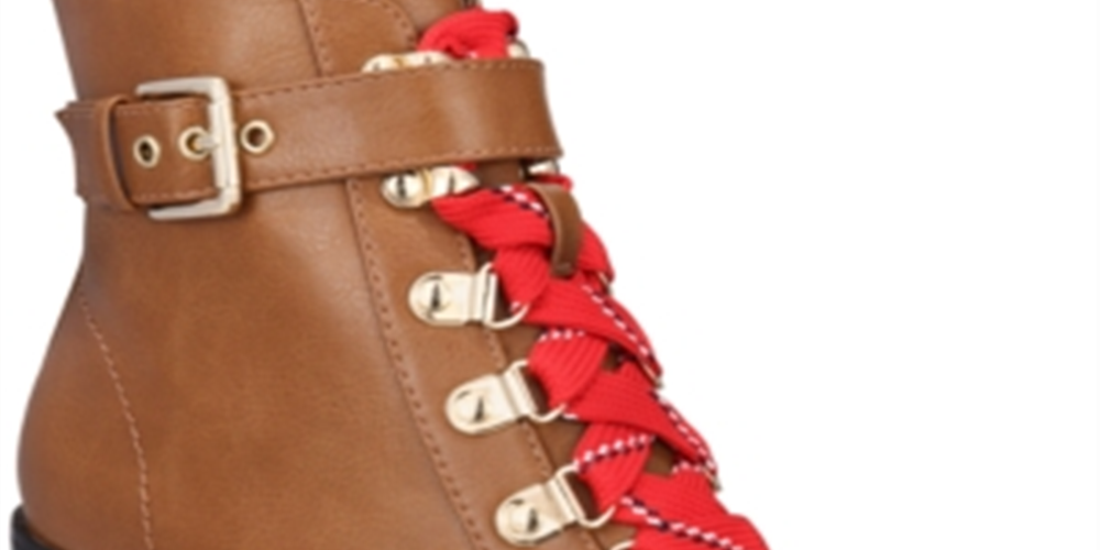 Material Girl Botas femininas com zíper e salto bloco e bico redondo, marrom, tamanho 6,5 M