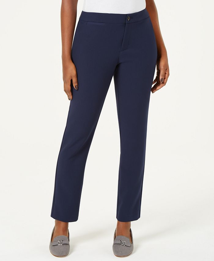 Calça reta feminina Charter Club Newport, azul, tamanho 6