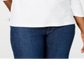 Camisa feminina Karen Scott de algodão com cadarço, branca, tamanho X-S