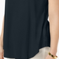 Camiseta feminina com decote redondo e manga curta JM Collection, azul-marinho, tamanho extragrande
