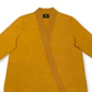 Cardigan feminino com bainha texturizada e frente em cascata, tamanho pequeno, amarelo, da coleção JM