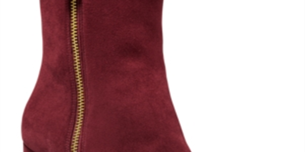 Botas de couro femininas Michael Kors Frenchie, vermelhas, tamanho 8,5