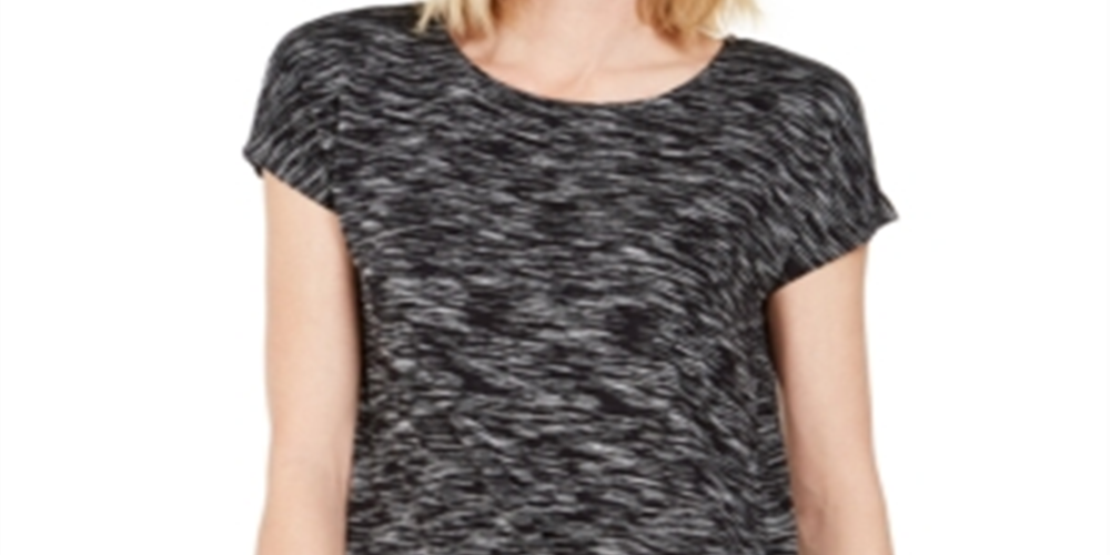 Camiseta feminina com bainha amarrada, preta, tamanho XX-G, da coleção JM