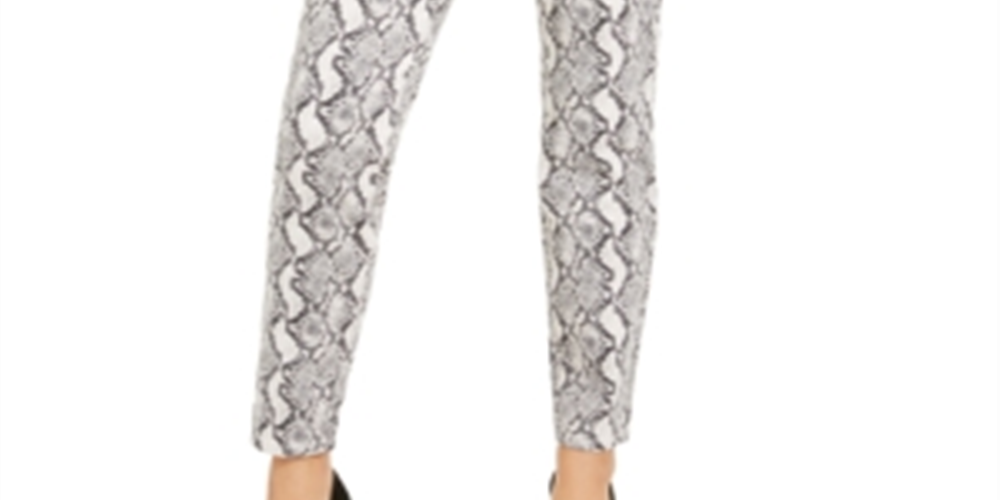 Calça jeans skinny feminina INC International Concepts com estampa de cobra, tamanho 4, cinza