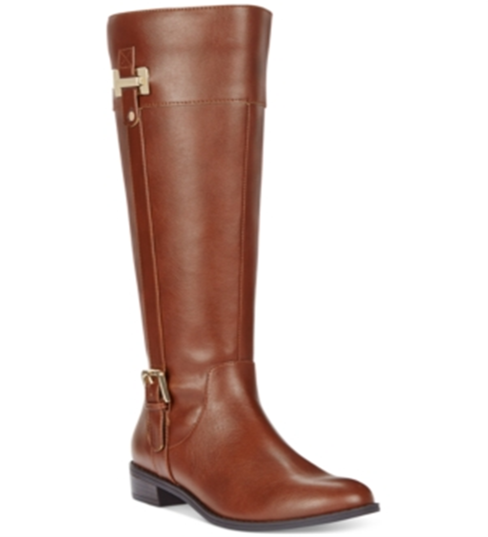 Karen Scott Deliee Botas de cano alto femininas, tamanho 5W, conhaque