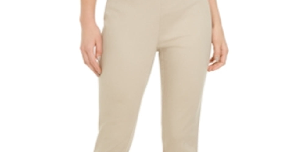 Calça curta feminina Charter Club Chelsea Stretch Twill marrom tamanho 4 P