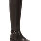 Botas femininas de couro Fadora com bico fechado e cano alto, da INC International Concepts, tamanho 8, marrom
