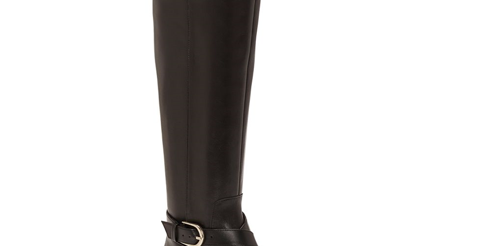 Botas femininas de couro Fadora com bico fechado e cano alto, da INC International Concepts, tamanho 8, marrom