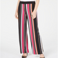 Calça feminina listrada de perna larga da INC International Concepts, preta, tamanho pequeno