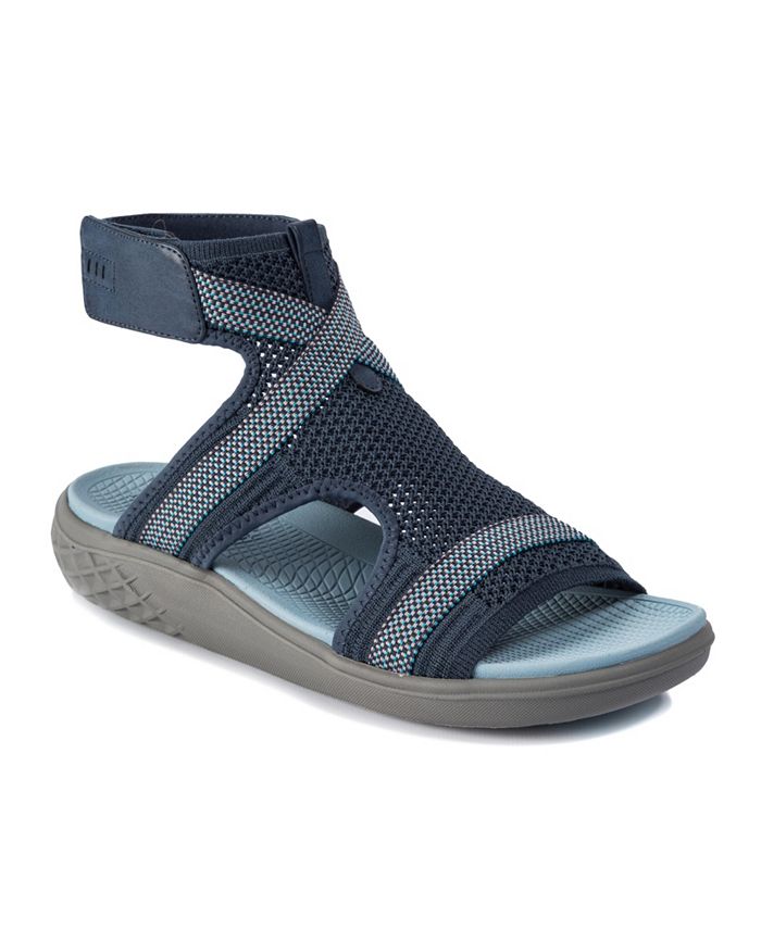 Sandálias Baretraps Phoenix Rebound Fabric femininas, bico aberto, casual, tira no tornozelo, azul, tamanho 9M