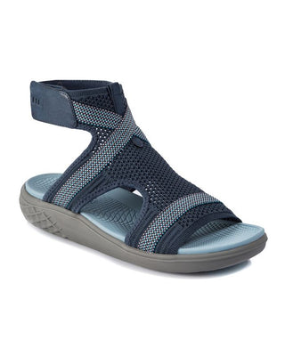 Sandálias Baretraps Phoenix Rebound Fabric femininas, bico aberto, casual, tira no tornozelo, azul, tamanho 9M